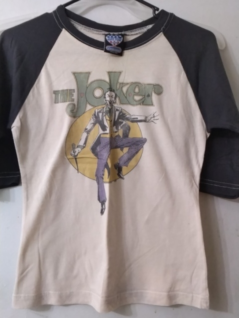 Women's Joker Graphic Raglan Tee - Black & Cream